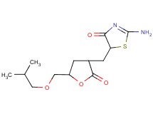 2-amino-5-{[5-(isobutoxymethyl)-2-oxotetrahydro-3-furanyl]methyl}-1,3-thiazol-4(5H)-one