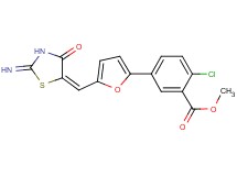 methyl 2-chloro-5-{5-[(2-imino-4-oxo-1,3-thiazolidin-5-ylidene)methyl]-2-furyl}benzoate