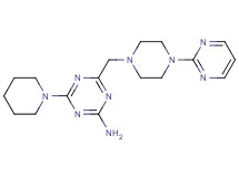 4-(1-piperidinyl)-6-{[4-(2-pyrimidinyl)-1-piperazinyl]methyl}-1,3,5-triazin-2-amine