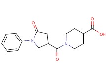 1-[(5-oxo-1-phenyl-3-pyrrolidinyl)carbonyl]-4-piperidinecarboxylic acid