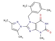 7-(2,5-dimethylbenzyl)-8-(3,5-dimethyl-1H-pyrazol-1-yl)-3-methyl-3,7-dihydro-1H-purine-2,6-dione