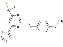 N-(4-methoxybenzyl)-4-(2-thienyl)-6-(trifluoromethyl)-2-pyrimidinamine