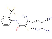 3,6-diamino-5-cyano-N-[2-(trifluoromethyl)phenyl]thieno[2,3-b]pyridine-2-carboxamide