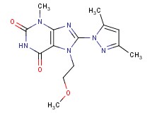 8-(3,5-dimethyl-1H-pyrazol-1-yl)-7-(2-methoxyethyl)-3-methyl-3,7-dihydro-1H-purine-2,6-dione