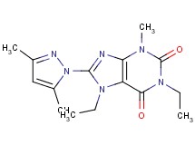 8-(3,5-dimethyl-1H-pyrazol-1-yl)-1,7-diethyl-3-methyl-3,7-dihydro-1H-purine-2,6-dione