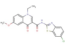 N-(6-chloro-1,3-benzothiazol-2-yl)-1-ethyl-6-methoxy-4-oxo-1,4-dihydro-3-quinolinecarboxamide