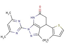 1-(4,6-dimethyl-2-pyrimidinyl)-3-methyl-4-(3-methyl-2-thienyl)-1,4,5,7-tetrahydro-6H-pyrazolo[3,4-b]pyridin-6-one
