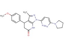 4-(4-methoxyphenyl)-3-methyl-1-[6-(1-pyrrolidinyl)-3-pyridazinyl]-1,4,5,7-tetrahydro-6H-pyrazolo[3,4-b]pyridin-6-one