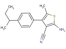 2-amino-4-(4-sec-butylphenyl)-5-methylthiophene-3-carbonitrile 2-amino-4-(4-sec-butylphenyl)-5-methylthiophene-3-carbonitrile