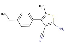 2-amino-4-(4-ethylphenyl)-5-methylthiophene-3-carbonitrile 2-amino-4-(4-ethylphenyl)-5-methylthiophene-3-carbonitrile