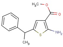 methyl 2-amino-5-(1-phenylethyl)thiophene-3-carboxylate methyl 2-amino-5-(1-phenylethyl)thiophene-3-carboxylate
