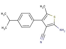 2-amino-4-(4-isopropylphenyl)-5-methylthiophene-3-carbonitrile 2-amino-4-(4-isopropylphenyl)-5-methylthiophene-3-carbonitrile