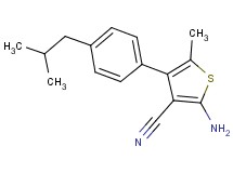 2-amino-4-(4-isobutylphenyl)-5-methylthiophene-3-carbonitrile 2-amino-4-(4-isobutylphenyl)-5-methylthiophene-3-carbonitrile