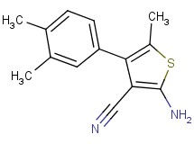 2-amino-4-(3,4-dimethylphenyl)-5-methylthiophene-3-carbonitrile 2-amino-4-(3,4-dimethylphenyl)-5-methylthiophene-3-carbonitrile