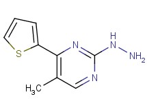 2-hydrazino-5-methyl-4-(2-thienyl)pyrimidine 2-hydrazino-5-methyl-4-(2-thienyl)pyrimidine