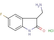 3-(aminomethyl)-5-fluoro-1,3-dihydro-2H-indol-2-one hydrochloride 3-(aminomethyl)-5-fluoro-1,3-dihydro-2H-indol-2-one hydrochloride