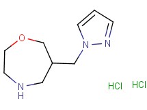 6-(1H-pyrazol-1-ylmethyl)-1,4-oxazepane dihydrochloride 6-(1H-pyrazol-1-ylmethyl)-1,4-oxazepane dihydrochloride