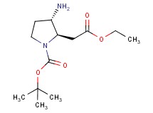 tert-butyl rel-(2R,3S)-3-amino-2-(2-ethoxy-2-oxoethyl)-1-pyrrolidinecarboxylate tert-butyl rel-(2R,3S)-3-amino-2-(2-ethoxy-2-oxoethyl)-1-pyrrolidinecarboxylate