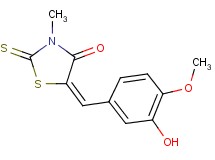 (5E)-5-(3-hydroxy-4-methoxybenzylidene)-3-methyl-2-thioxo-1,3-thiazolidin-4-one (5E)-5-(3-hydroxy-4-methoxybenzylidene)-3-methyl-2-thioxo-1,3-thiazolidin-4-one