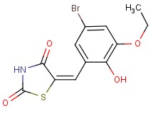 (5E)-5-(5-bromo-3-ethoxy-2-hydroxybenzylidene)-1,3-thiazolidine-2,4-dione (5E)-5-(5-bromo-3-ethoxy-2-hydroxybenzylidene)-1,3-thiazolidine-2,4-dione