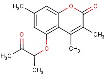 3,4,7-trimethyl-5-(1-methyl-2-oxopropoxy)-2H-chromen-2-one 3,4,7-trimethyl-5-(1-methyl-2-oxopropoxy)-2H-chromen-2-one