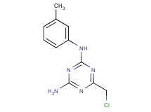 6-(chloromethyl)-N-(3-methylphenyl)-1,3,5-triazine-2,4-diamine 6-(chloromethyl)-N-(3-methylphenyl)-1,3,5-triazine-2,4-diamine
